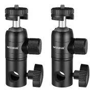 NEEWER 2 Pack Light Stand Mount Adapter&Cold Shoe,1/4''Screw Mini Ball Head