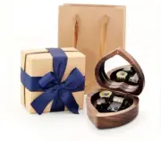 WALNUT WOOD HEART SHAPE MUSIC BOX ♫ IMAGINE @ JOHN LENNON ♫