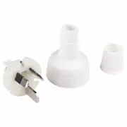HPM 15A White Plug Top Flexible PVC Cover with Cord Locking Nut, 15 Amp Plug Top