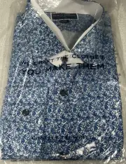 Charles Tyrwhitt Dress Shirt Indigo Blue Berry Print Liberty Fabric Mens Sz XXL