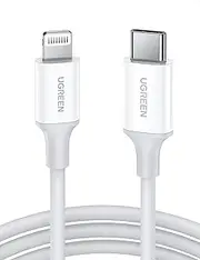 UGREEN USBC to Lightning Cable 2M, Apple MFi-Certified iPhone PD Charger Cord, Power Delivery Fast Charging, Data Sync, for iPhone 14 Pro Max 13 12, iPad Pro/Air/Mini, AirPods, White