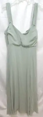 Birdy Grey Devin Convertible Bridesmaid Dress Chiffon With Slit 2X Sage