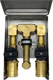 Burnaby Manufacturing Ltd Double Gas Plug™ 1/2" Rear NPT Inlet, 2 x 1/2" Quick Disconnect Outlets