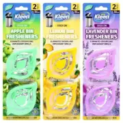 6PK Bin Freshener & Deodoriser StickOn Dustbin Fresh Scents Apple Lavender Lemon