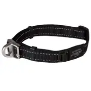 Rogz Safety Magnetic Buckle Adjustable Dog Collar Black Large