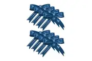 8x Urban Bow Napkin Metal Ring Home/Kitchen Dinning Table Organiser Blue 6cm
