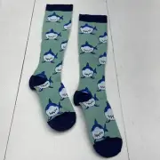 Adults Knee High Blue Shark Compression Socks Size S/M New