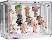 Clear Acrylic Display Case,3 Tier Adjustable Display Stand,Acrylic Display Box with Magnetic Door for Figures,Dustproof Showcasefor Pop Figures and Toys (Clear - 1 Pack L)