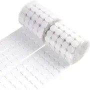 Self Adhesive Dots 1400Pcs (700 Pairs) 0.79" Diameter White Hook & Loop Dots