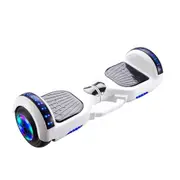 White Self Balancing Electric Scooter Kids Flash Wheel Hoverboard Skateboard