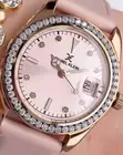 Daniel Klein 3 Atm Waterproof Small Case Women's Wristwatch Pink Color Leather