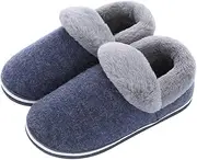 [Ipetboom] Warm Cotton Slippers Men Non Slip Winter Slippers Thicken Plush Home Indoor Slides