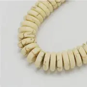 10x3mm Flat Disc Heishi Synthetic White Turquoise Beads 15' Strand