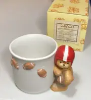 Vintage 1981 Lucy Rigg Enesco Lucy and Me Bear Football Utility Container