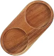 Cabilock Wooden Pepper Grinder Tray Base Stable Storage for Salt Pepper Mills Minimalist Design Multi Functional Use as Coaster Bottle Base for Kitchen Organization