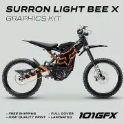 Surron Light Bee X Graphics Kit FOX RACE LINE Black Orange Decals Stickers