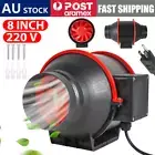 4" 6" 8" Silent Inline Fan Extractor Duct Hydroponic Exhaust Industrial Vent Kit