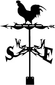 Weathervane Weather Vane Measuring Tool Stainless Steel Weathercock Wind Direction Indicator with Anti-Rust Coating for Garden Patio Yard Ornament Decoration