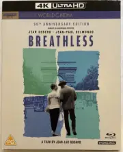 Breathless 1960 REGION FREE 4K + REGION B Blu-Ray w/ Dinged Slipcover, B. New