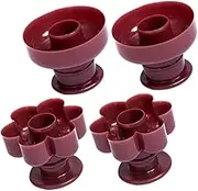 SEWACC 4pcs Donut Mold Mold Donut Shapes Shape Doughnut Maker Doughnut Pan Making Baking Desserts Cutter Maker Bread Baking Accessories Biscuit Mould Cookery Moulds Brown Plastic
