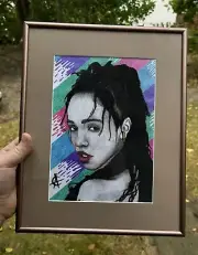 FKA Twigs Charcoal Pen Drawing Original Framed Artwork Unique One Of A Kind