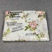 Vintage Floral Full Fitted Sheet PEPPERELL Irregulars Percale New Old Stock USA
