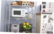 Storage Shelves - 4 Tier Shelf Organizer, Heavy 33.1W×12.6D×57.2H（4T） Silver