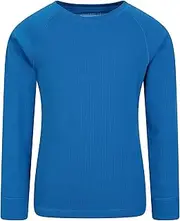 [Mountain Warehouse] Talus Kids Round Neck Baselayer Top - Long Sleeve T-Shirt, Lightweight, Fast Dry Shirt, Easy Care Tee - Ideal Tee Shirt While Camping in Cold Weather Cobalt 2-3 years