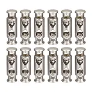 12pcs Metal Cord Locks End Spring Toggle Stopper Pearl Nickel