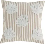 Mud Pie Shell Sea Beaded Pillow; 18" X 18"