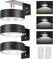 LED Picture Light Wireless Battery Operated Picture Light,Remote Control Painting Lights,Timer and Dimmable Art Light for Wall,Magnetic Accent Display Wall Light for Artworking,Wall Decor Puck Lights