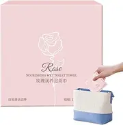 Toilet Wipes,Portable Butt Wipes - Rose Nourishing Adult Wet Wipes, Butt Cleaning Wipes, Mild Toilet Paper Wipes, Poop Wipes for Adults