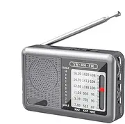 Portable Shortwave Radio, Rechargeable Weather Radio Am Shortwave Radio, Great Reception Transistor Radio Earphone Jack Transistor Radio for Listening News