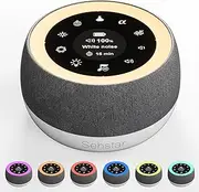 Sehstar White Noise Machine Sound Therapy Sleep Soother for Adults&Baby 22 White Noise/5 Yoga/5 α-Wave 7 Color/3 Brightness/Breathing Light Touchscreen Timer Memory (Dark Grey, Medium)
