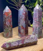 Around 8cm Chunky Dragon Blood Jasper Obelisk Crystal Tower Quartz Healing Point
