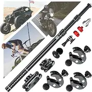 [VAZESWIN] Aluminum Alloy Motorcycle Camera Mount Kit for GoPro Insta360 DJI, 360° Rotating Heavy-Duty Bike Handlebar Anti-Theft Clamp Mount with Extendable Selfie Stick for Motorcycle Bike ATV UTV