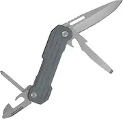 Camillus Pocket Block 6.25" Compact Durable Corrosion-Resistant 420 Stainless Steel Folding Pocket Knife - Everyday Carry Multitool with 5 Integrated Tools Within Handle, Slate Blue