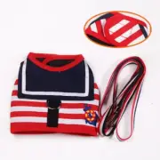 Pet Dog Harness Soft Breathable Navy Style Leash Set for Small Medium Dogs Chihu