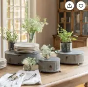 tin cake stand set Of 2
