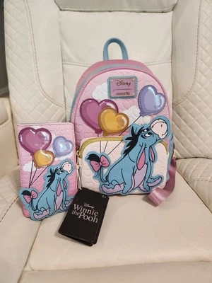 Loungefly Disney Winnie the Pooh Eeyore Balloons Mini Backpack & Wallet Set