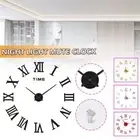 Room Roman Numerals Wall Clock Acrylic Sticker Wall Sticker Mirror Surface