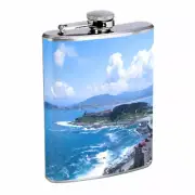 Ocean View D6 8oz Stainless Steel Hip Flask