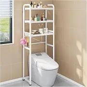 SPXMQSS Washing Machine Storage Unit, Over Toilet Shelving Unit, Freestanding Bathroom Storage Space Saver, Above Toilet Storage Cabinet, for Bathroom Laundry Room, White 55x27.5x162cm