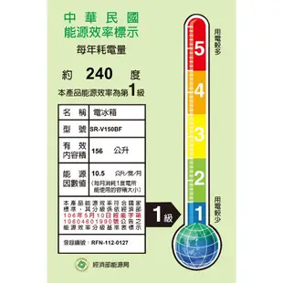 福利品 SANLUX 台灣三洋 156L 變頻雙門下冷凍電冰箱 SR-V150BF(A) (領劵96折)