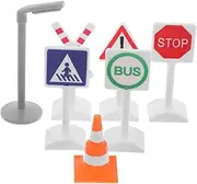 Boys and Girls Educational Toys Pcs Play Traffic Sign Set Realistic Road Toys Train Track Subway Train Car Accessories