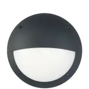 CLA Lighting Bulk Exterior LED Eyelid Black Bulkhead Light IP66 IK10 Black
