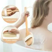 Back Brush Bristles SPA Natural Wood Bath Shower Body Scrub Handle Long Nice