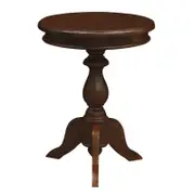 Tasmania Round Pedestal Side Table - Mahogany