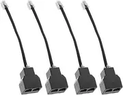 Vaguelly 6p4c Detachable Line Rj11 Telephone Splitter Rj14 4-core Phone Cable Adapter Cable Adapters Phone Line Splitter
