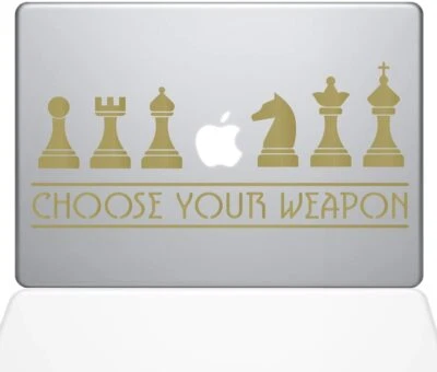 The Decal Guru Chess Weapons MacBook Decal Vinyl Sticker -13" MacBook Air - Gold